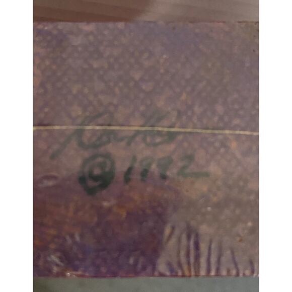 VTG New Wood Elephant Puzzle Hand Made Bookends Nursery Child Room Signed Rare - Picture 7 of 8